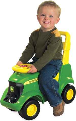 John Deere Toy Sit and Scoot Activity Tractor with Sounds and Figures - 35206