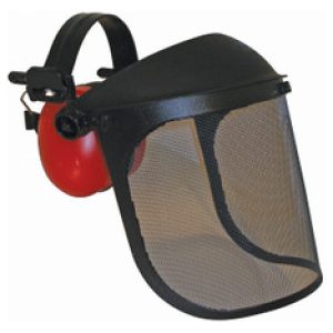Face shield and visor with ear muffs